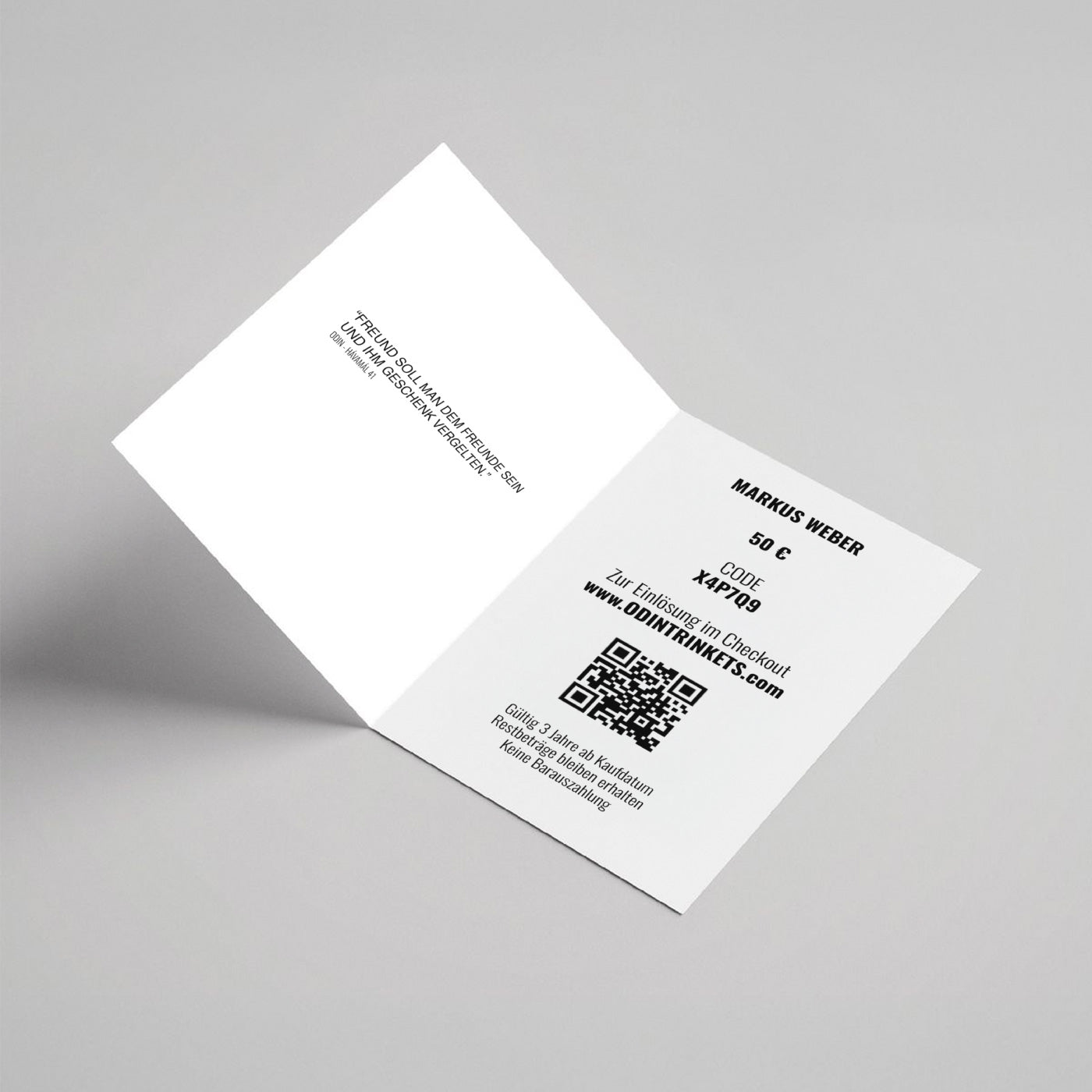 gift card description from the inside